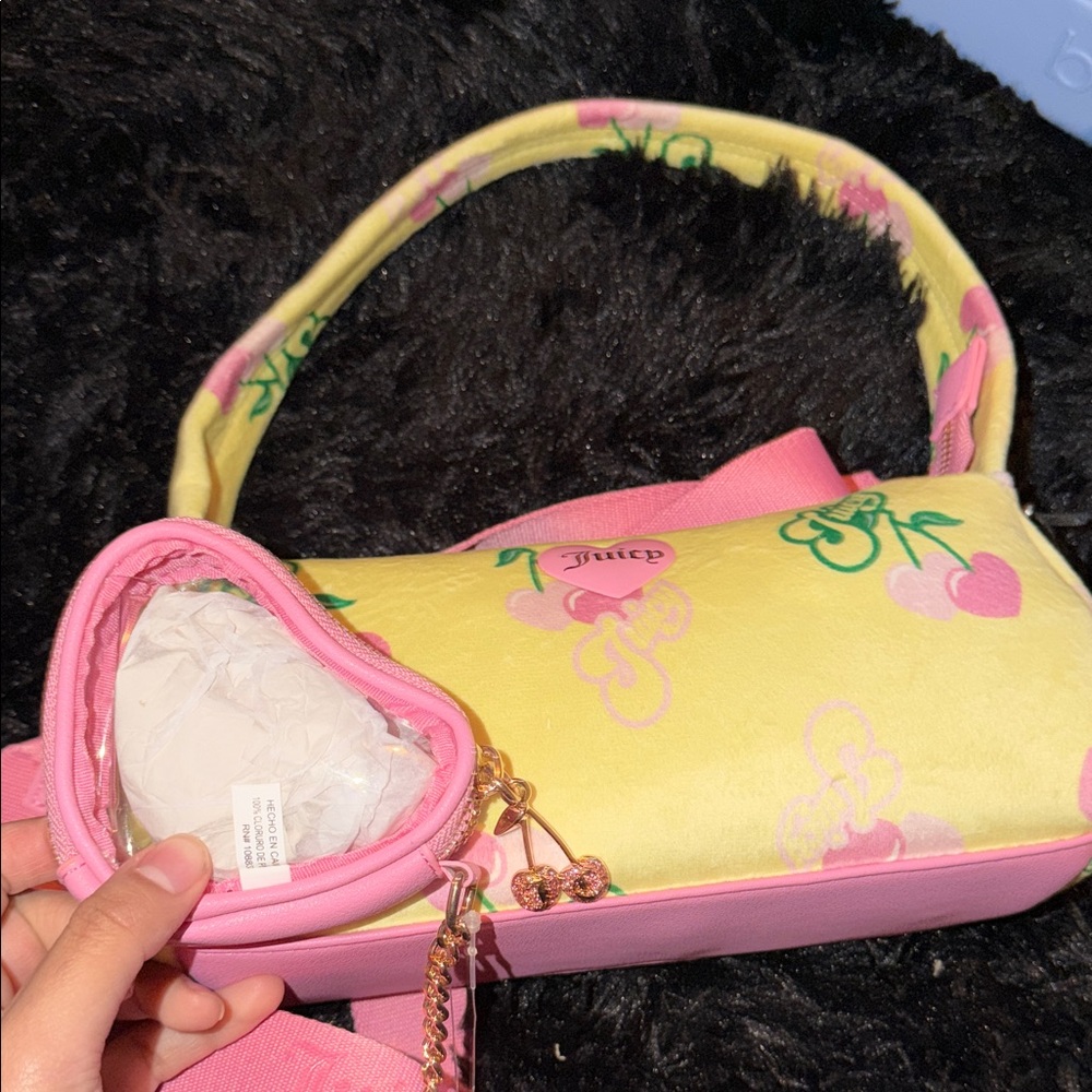 Juicy Couture Pink and Yellow Crossbody Bag